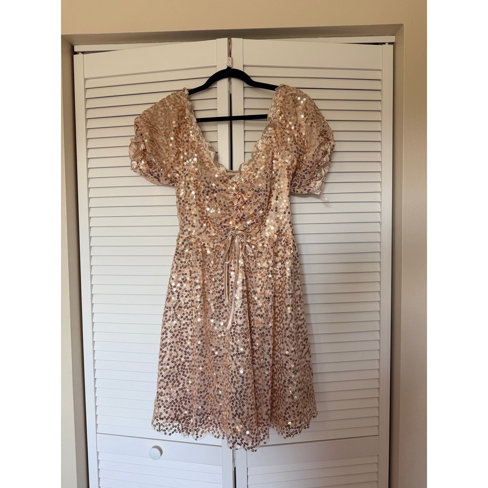 Rose‎ gold sequin dress - medium